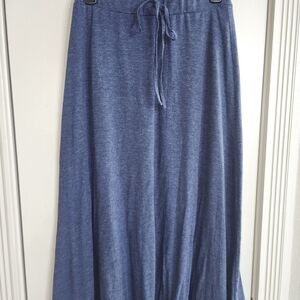 Chic Navy Maxi Skirt with Drawstring Waist